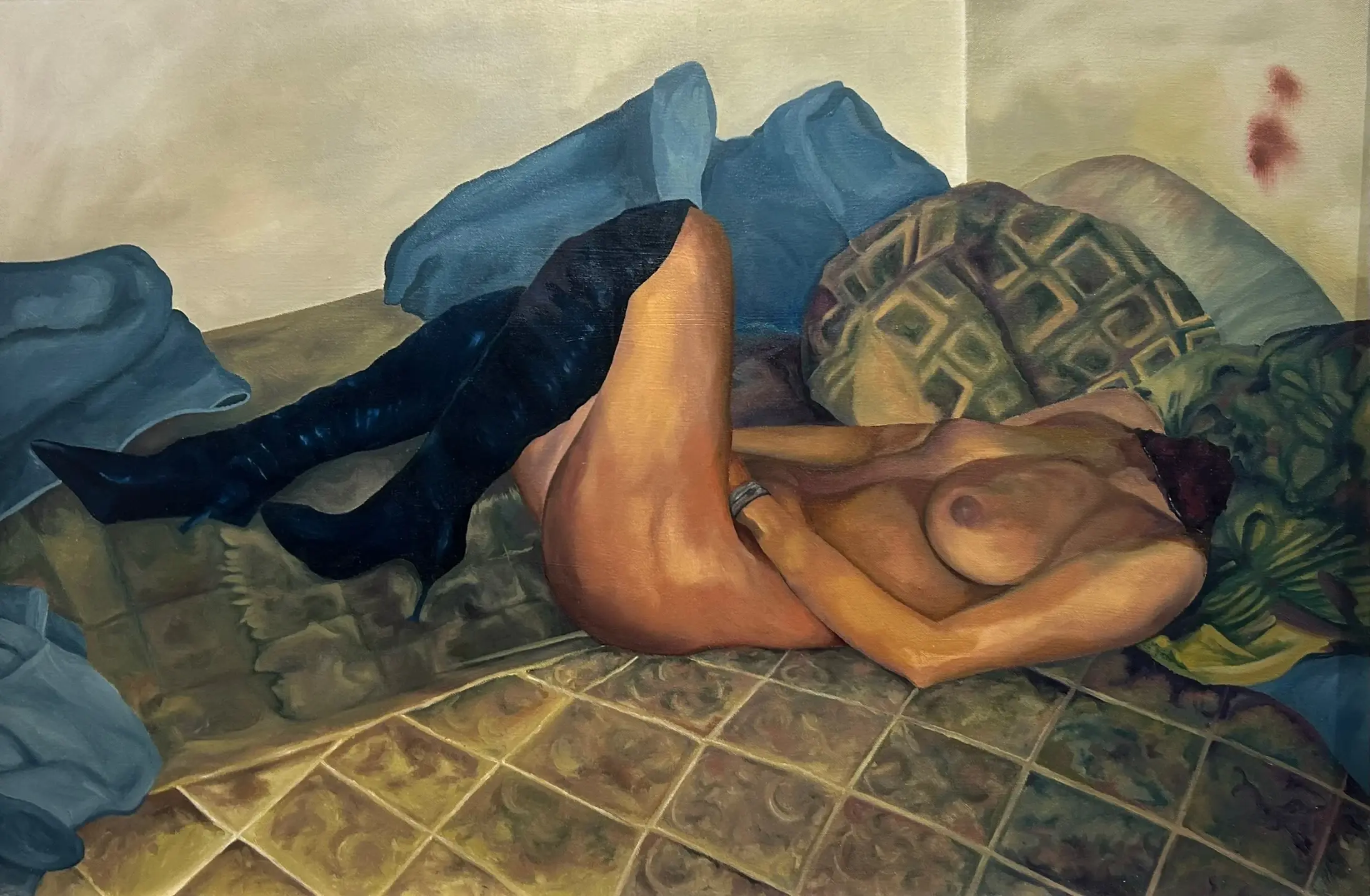 Curled Figure on Tile