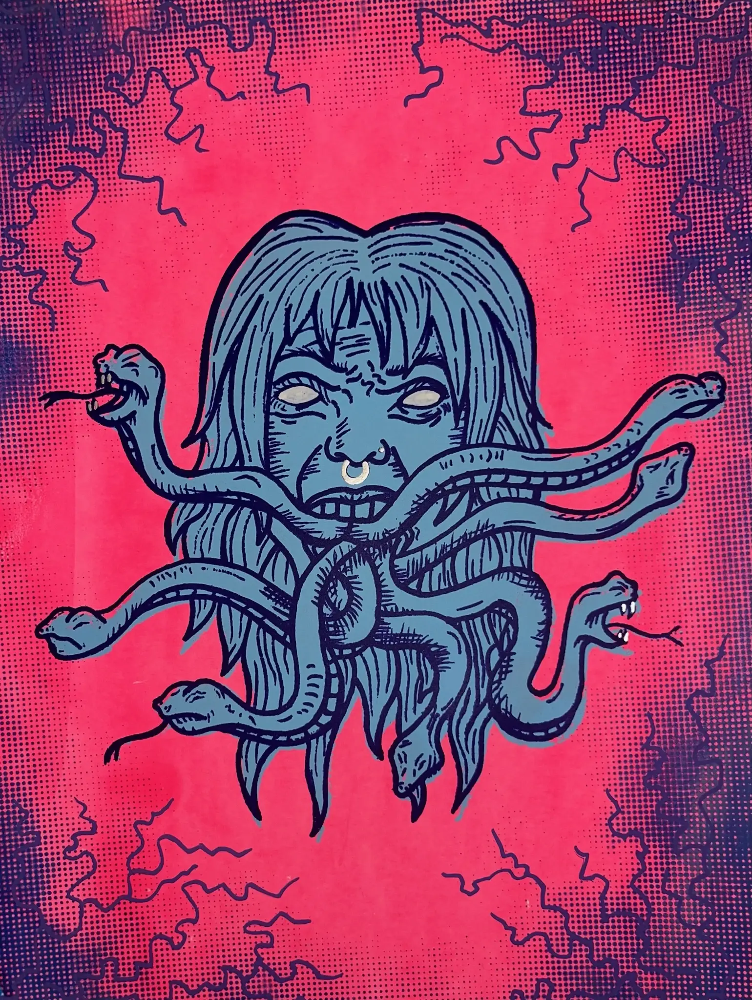 Serpent Girl Red Clouds