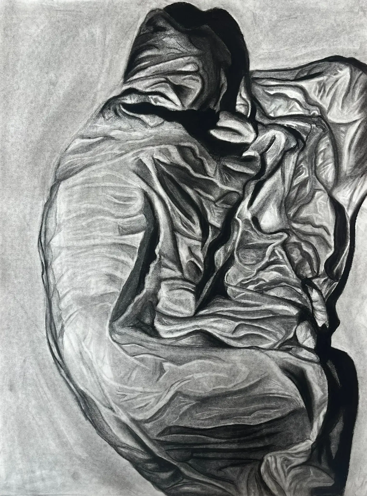 Wrapped Figure in Shadow