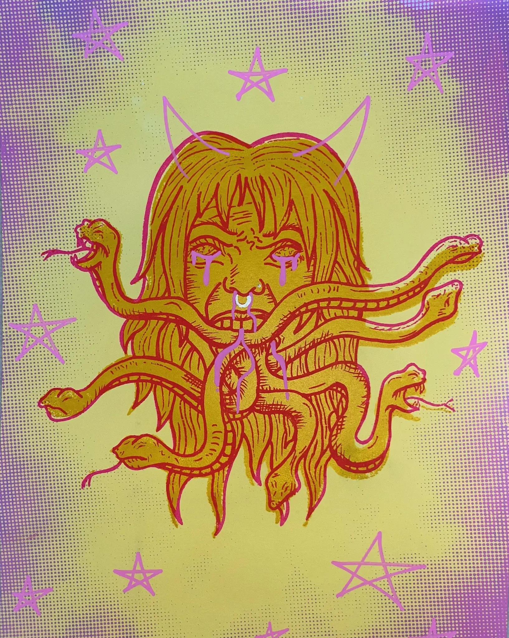 Serpent Girl Yellow Purple