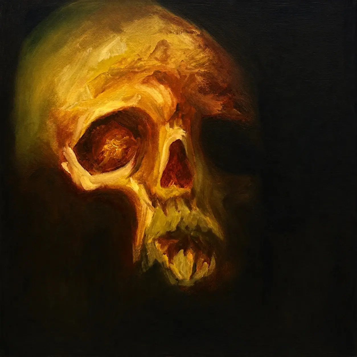 Amber Screaming Skull