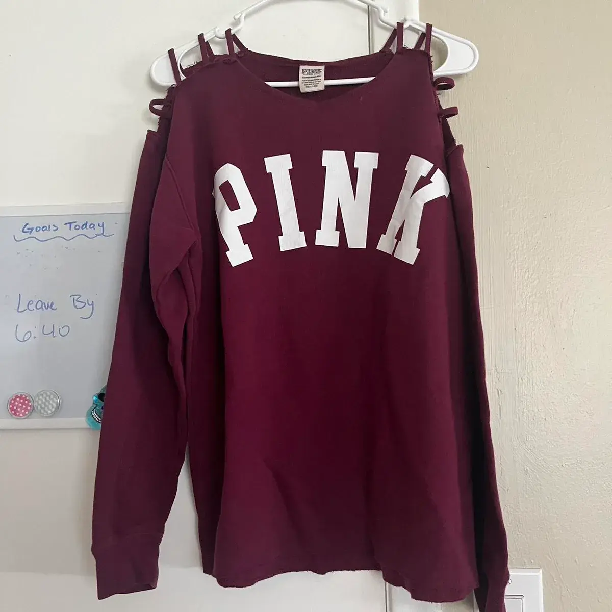 Victoria's Secret PINK Burgundy Hoodie listed by Kailey on Depop