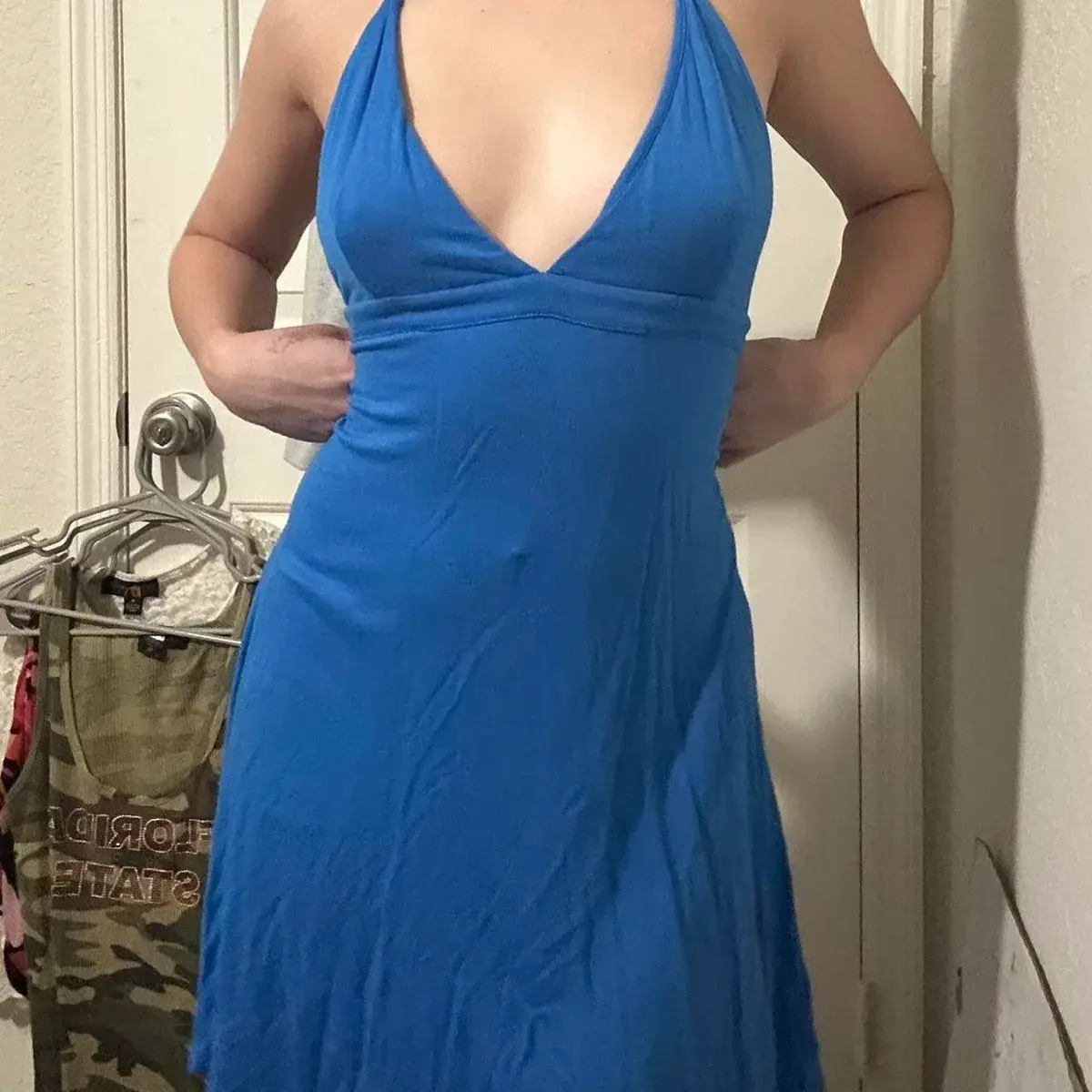Lucky Brand Blue Halter Dress listed by Kailey on Depop